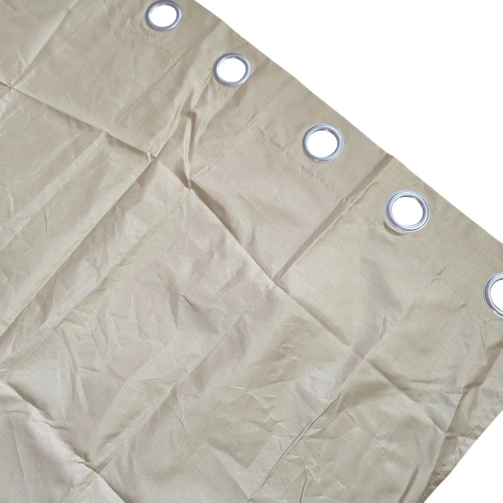 Sharper Image Curtain Panel PAIR Gold Faux Silk Grommet‎ Blackout Minimalist